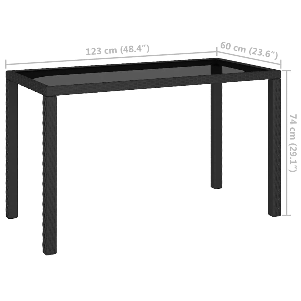 Set da Pranzo da Giardino 6 pz con Cuscini in Polyrattan Nero | homemem39