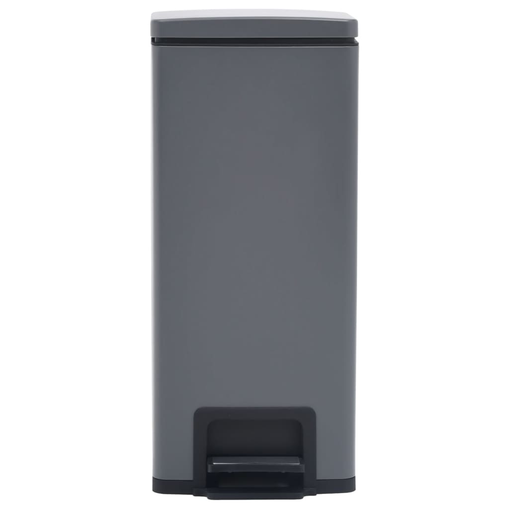 Pattumiera a Pedale Anti-Impronte 30 L Grigia in Acciaio Inox - homemem39