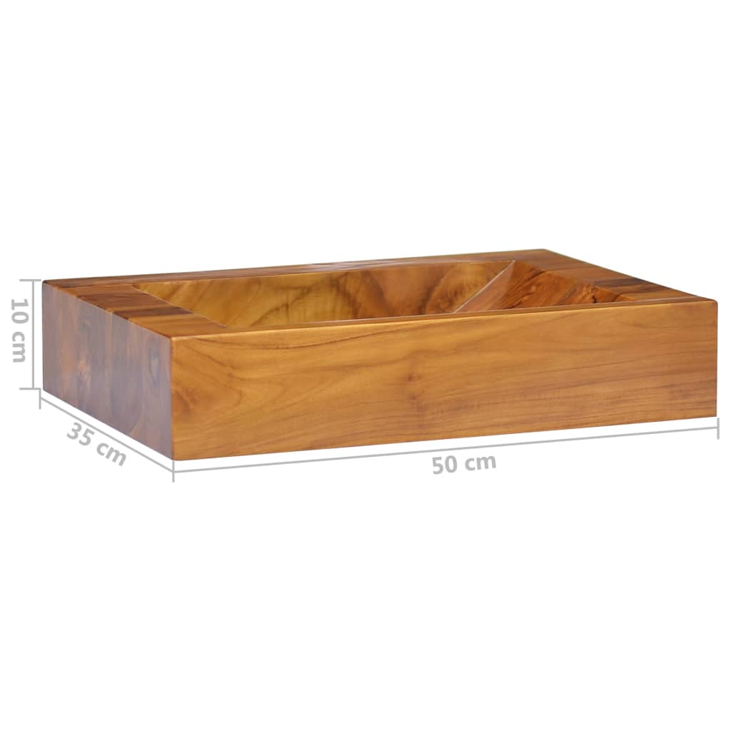 Lavabo in Legno Massello di Teak 50x35x10 cm | homemem39