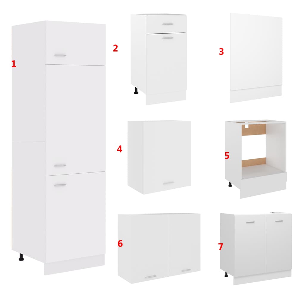 Set Armadi da Cucina 7 pz Bianco in Truciolato - homemem39