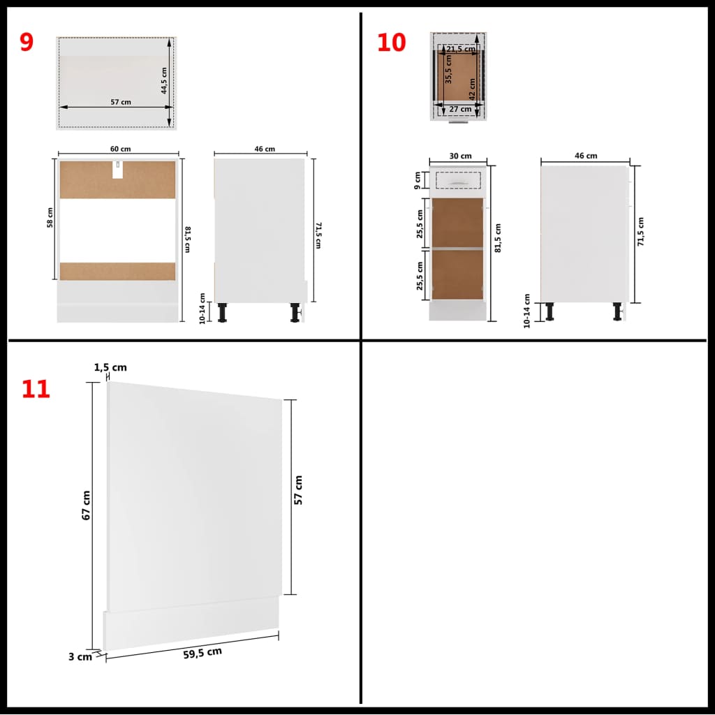 Set Armadi da Cucina 11 pz Lyon Bianco in Truciolato | homemem39