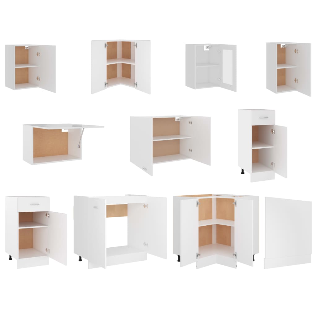 Set Armadi da Cucina 11 pz Bianco in Truciolato - homemem39