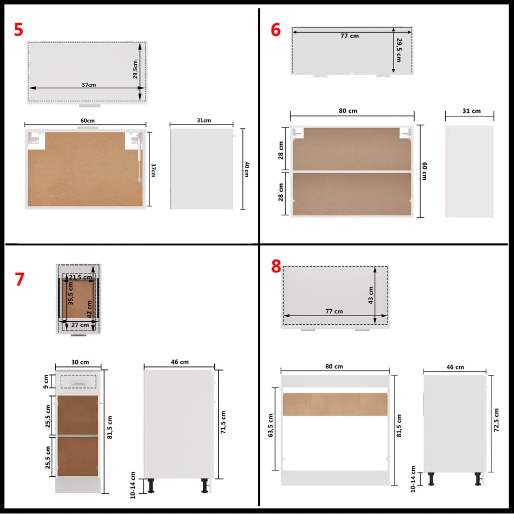 Set Armadi da Cucina 11 pz Bianco in Truciolato - homemem39