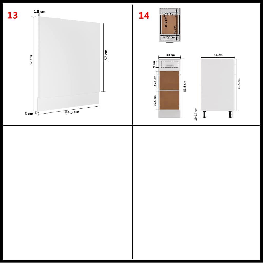 Set Armadi da Cucina 14 pz Lyon Bianco in Truciolato | homemem39