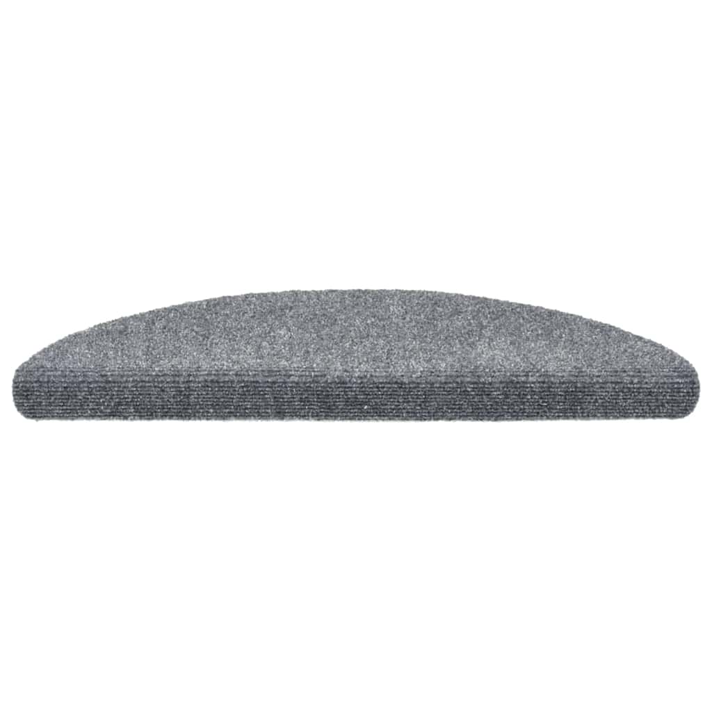 Tappetini per scale autoadesivi 5 pz 56x17x3 cm Grigio chiaro semicircolari - homemem39