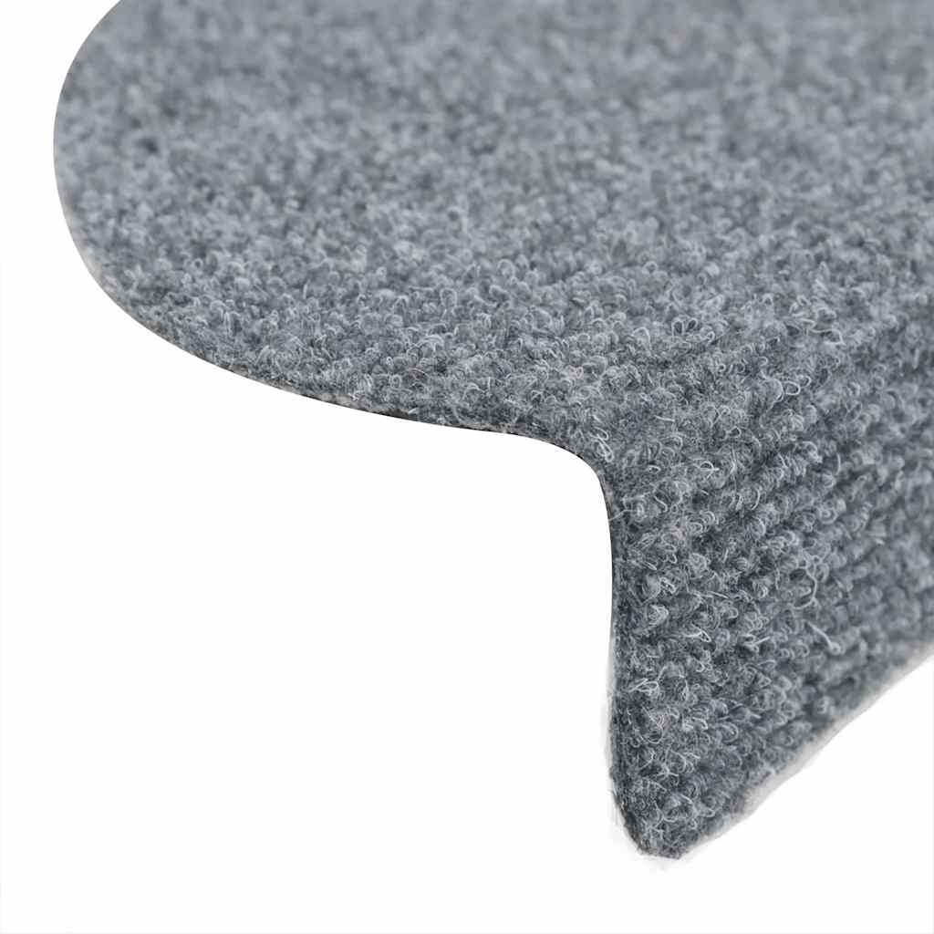 Tappetini per scale autoadesivi 5 pz 56x17x3 cm Grigio chiaro semicircolari - homemem39