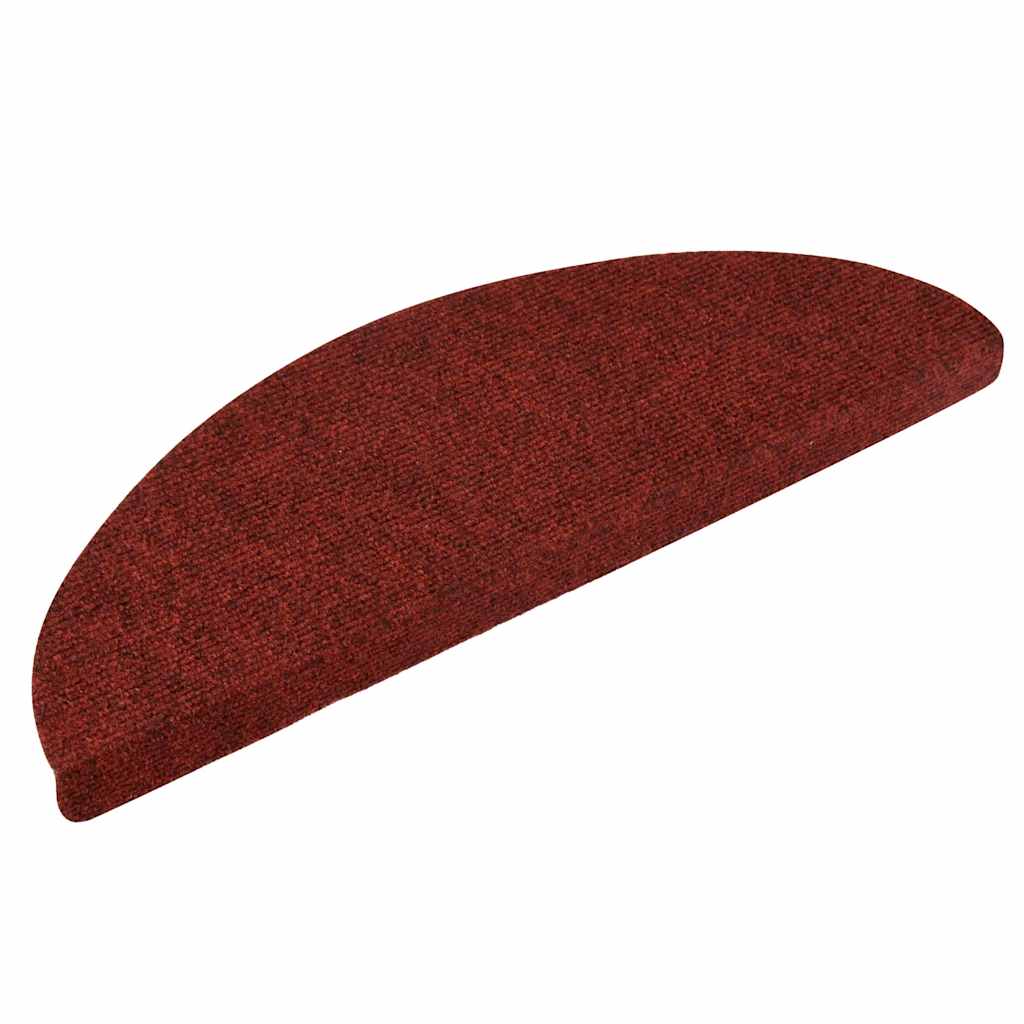 Tappetini per scale autoadesivi 5 pz 56x17x3 cm Bordeaux Rosso Semicircolari - homemem39