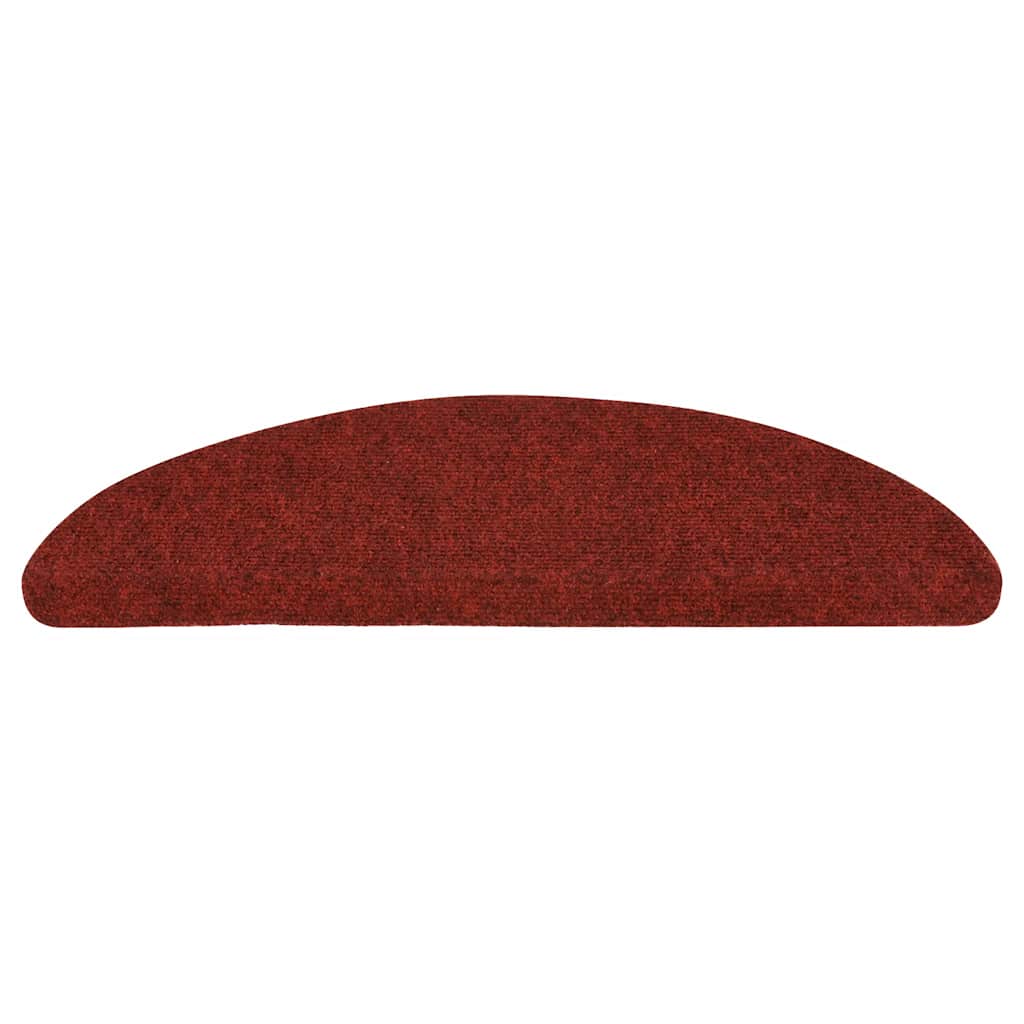 Tappetini per scale autoadesivi 5 pz 56x17x3 cm Bordeaux Rosso Semicircolari - homemem39