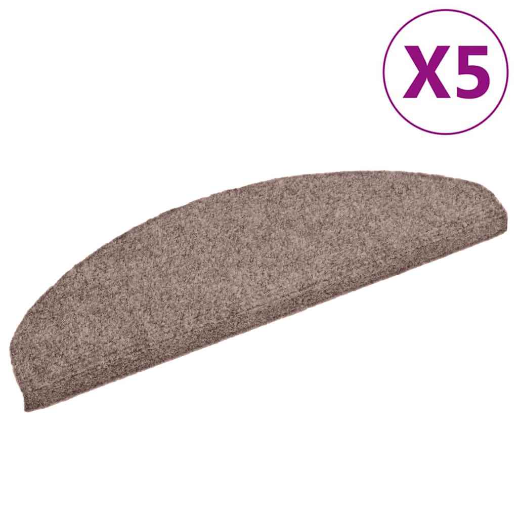 Tappetini per scale autoadesivi 5 pz 65x21x4 cm Marrone Chiaro semicircolari grandi - homemem39