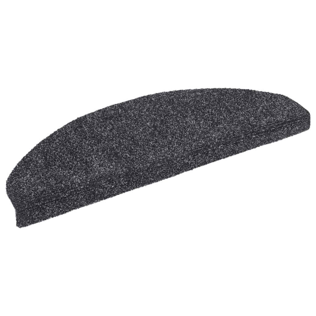 Tappetini per scale autoadesivi 10 pz 65x21x4 cm Grigio scuro Semicircolari Grandi - homemem39
