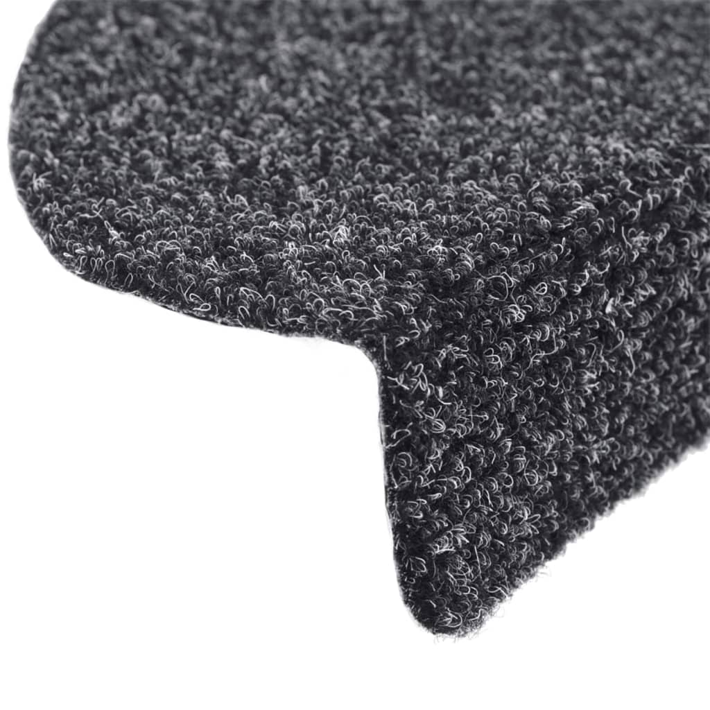 Tappetini per scale autoadesivi 10 pz 65x21x4 cm Grigio scuro Semicircolari Grandi - homemem39