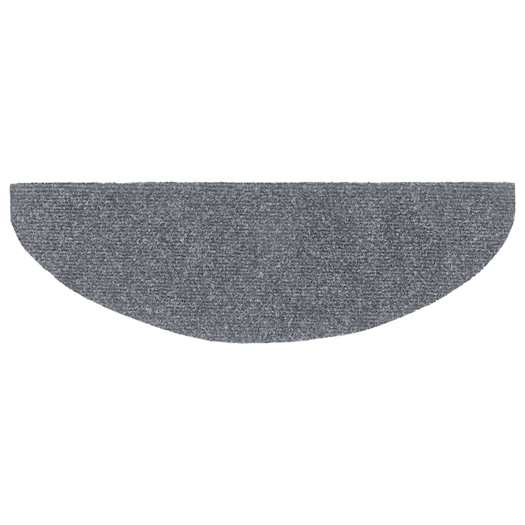 Tappetini per scale autoadesivi 5 pz 65x21x4 cm Grigio chiaro Semicircolari Grandi - homemem39