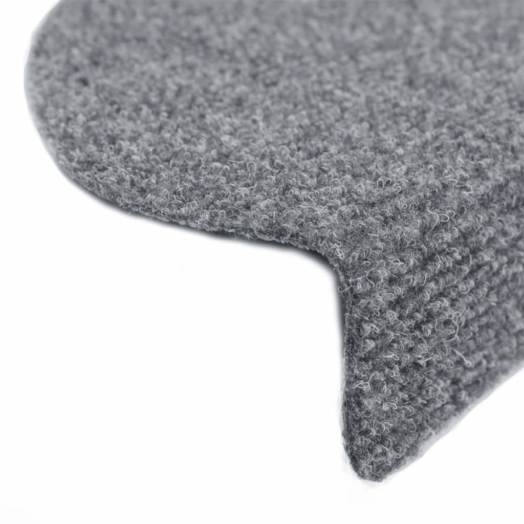Tappetini per scale autoadesivi 5 pz 65x21x4 cm Grigio chiaro Semicircolari Grandi - homemem39