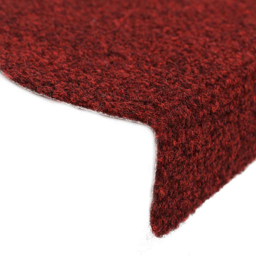 Tappetini per scale autoadesivi 10 pz 65x21x4 cm Bordeaux Rosso Semicircolari Grandi - homemem39