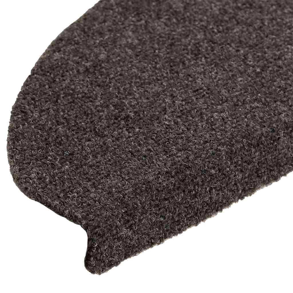 Tappetini per scale autoadesivi 10 pz 65x21x4 cm Antracite Semicircolari Grandi - homemem39