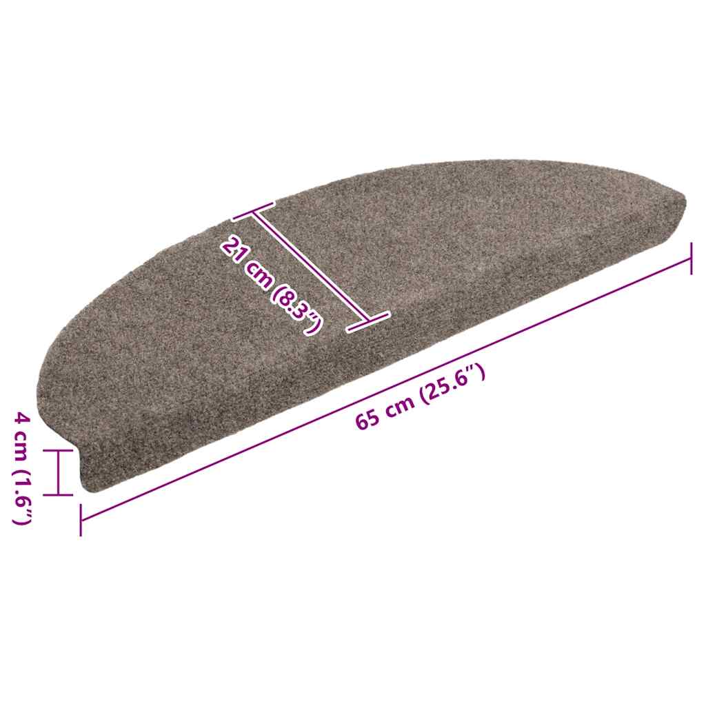 Tappetini per scale autoadesivi 5 pz 65x21x4 cm beige semicircolari grandi - homemem39