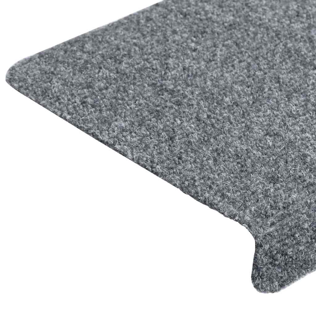 Tappetini per scale autoadesivi 5 pz 65x21x4 cm Grigio chiaro bordo rettangolare - homemem39