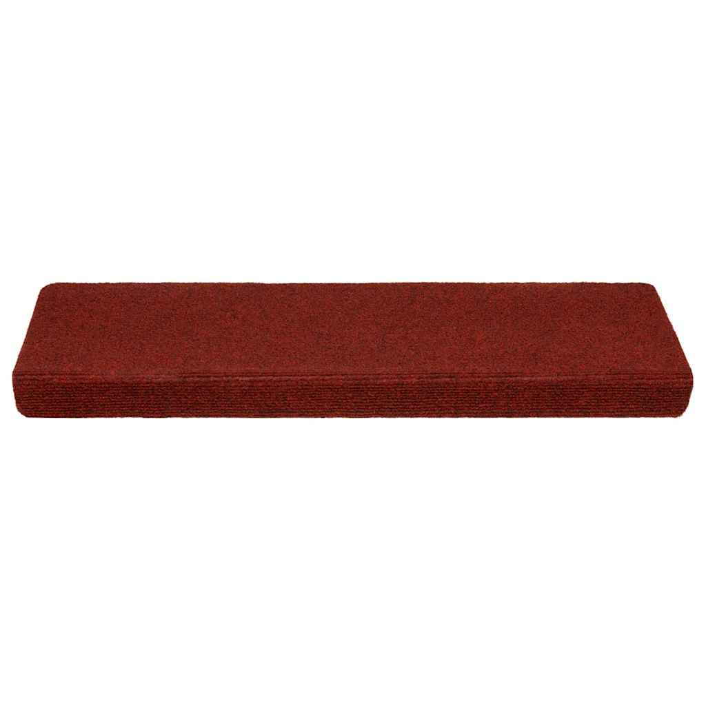 Tappetini per scale autoadesivi 5 pz 65x21x4 cm Bordeaux Rosso Bordo rettangolare - homemem39