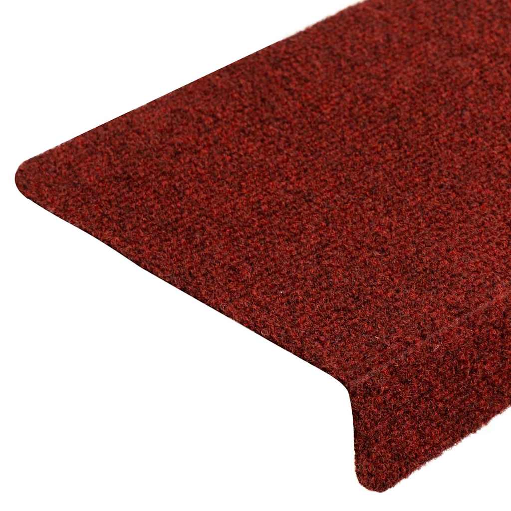 Tappetini per scale autoadesivi 5 pz 65x21x4 cm Bordeaux Rosso Bordo rettangolare - homemem39