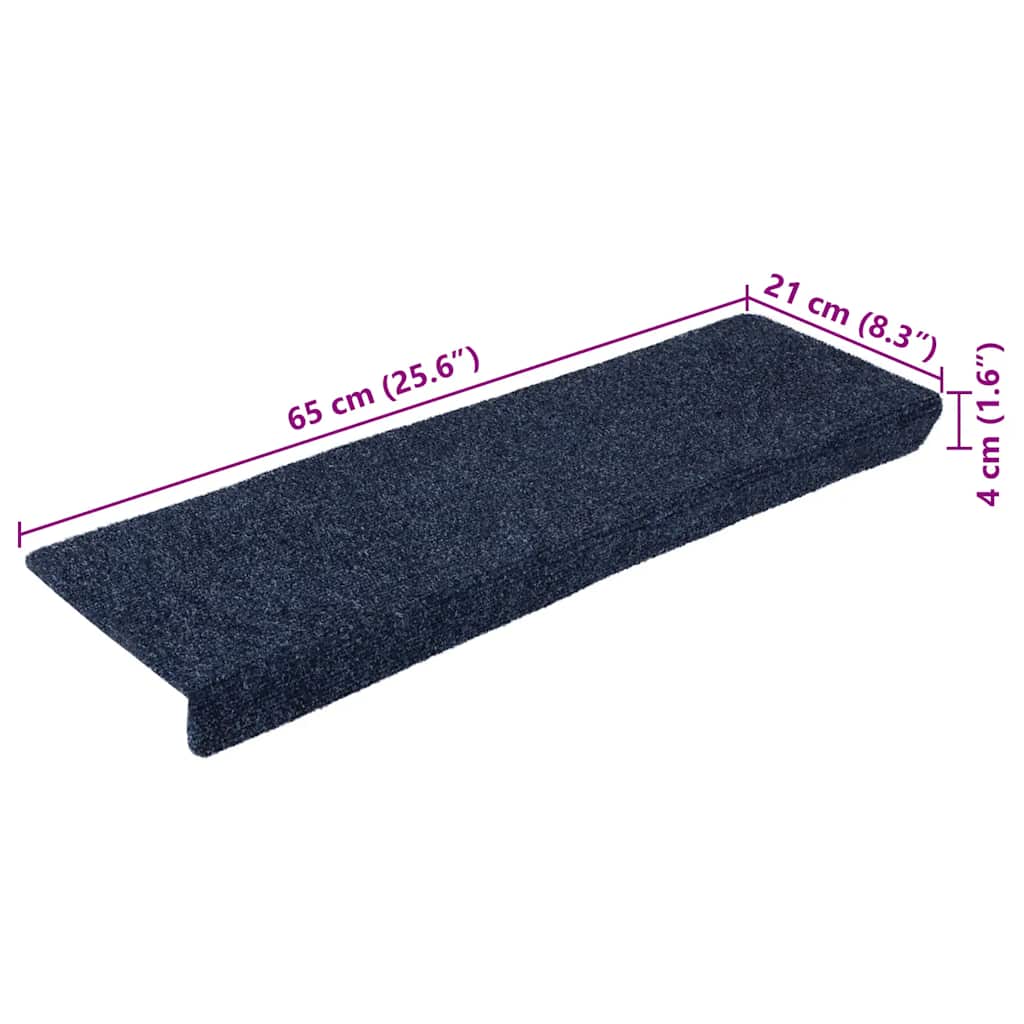 Tappetini per scale autoadesivi 10 pz 65x21x4 cm Antracite Bordo rettangolare - homemem39