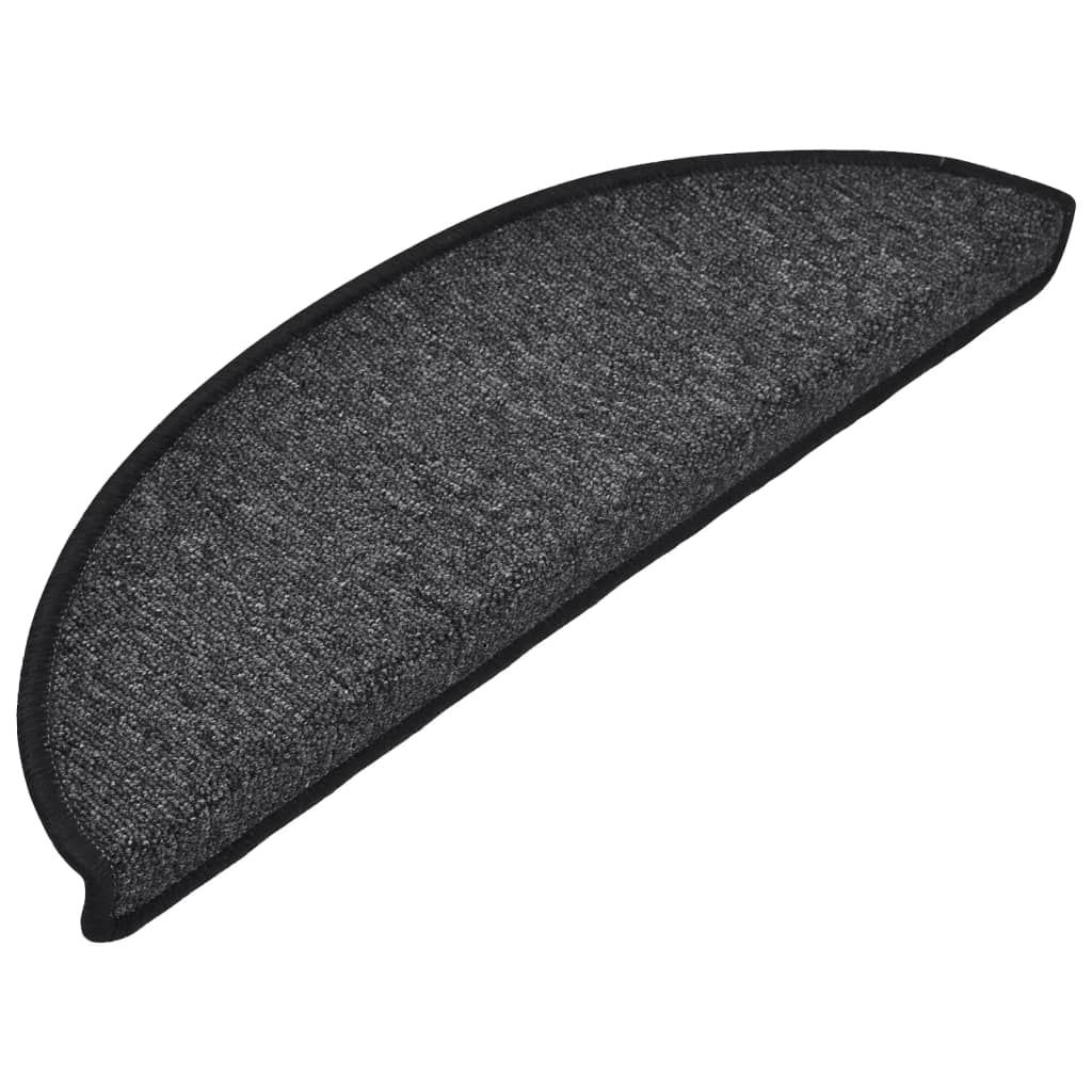 Tappetini per scale 10 pz 56x17x3 cm Antracite Semicircolari - homemem39