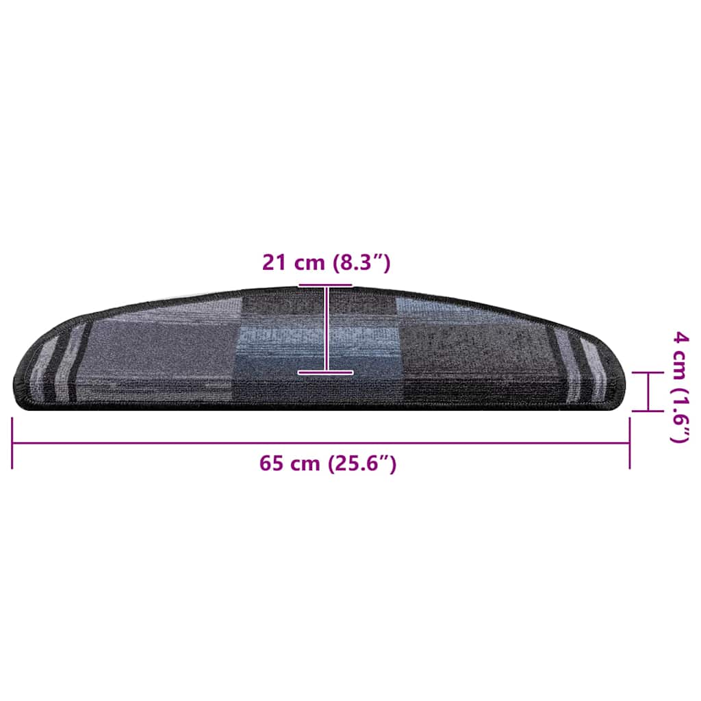 Tappetini per Scale Autoadesivi 5 pz 65x21x4 cm Nero e Grigio