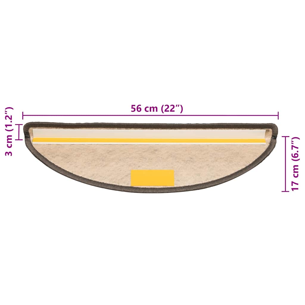 Tappeti Adesivi Scale Aspetto Sisal 15 pz 56x17x3cm Marrone