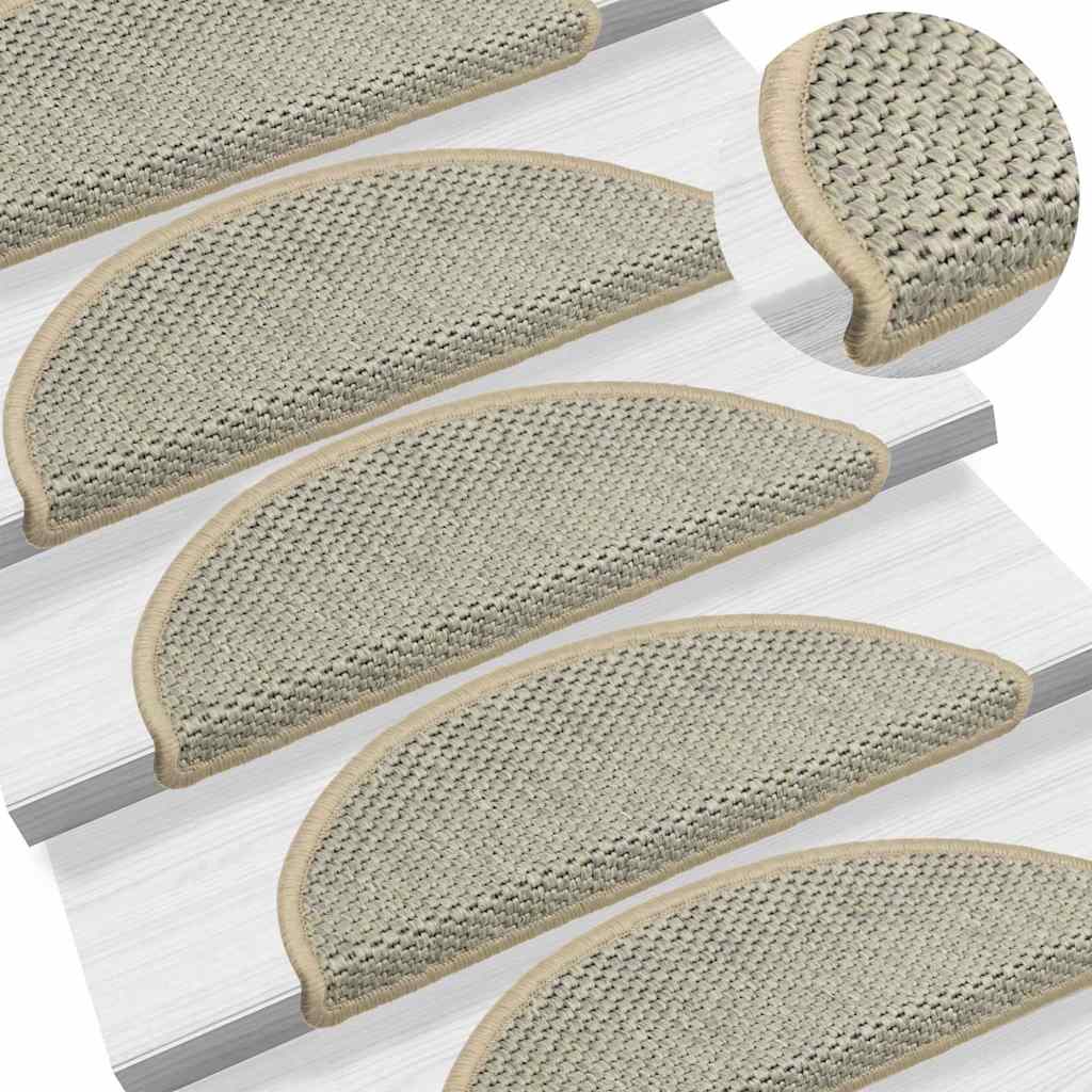 Tappeti Adesivi Scale Aspetto Sisal 15pz 65x21x4cm Verde Chiaro - homemem39
