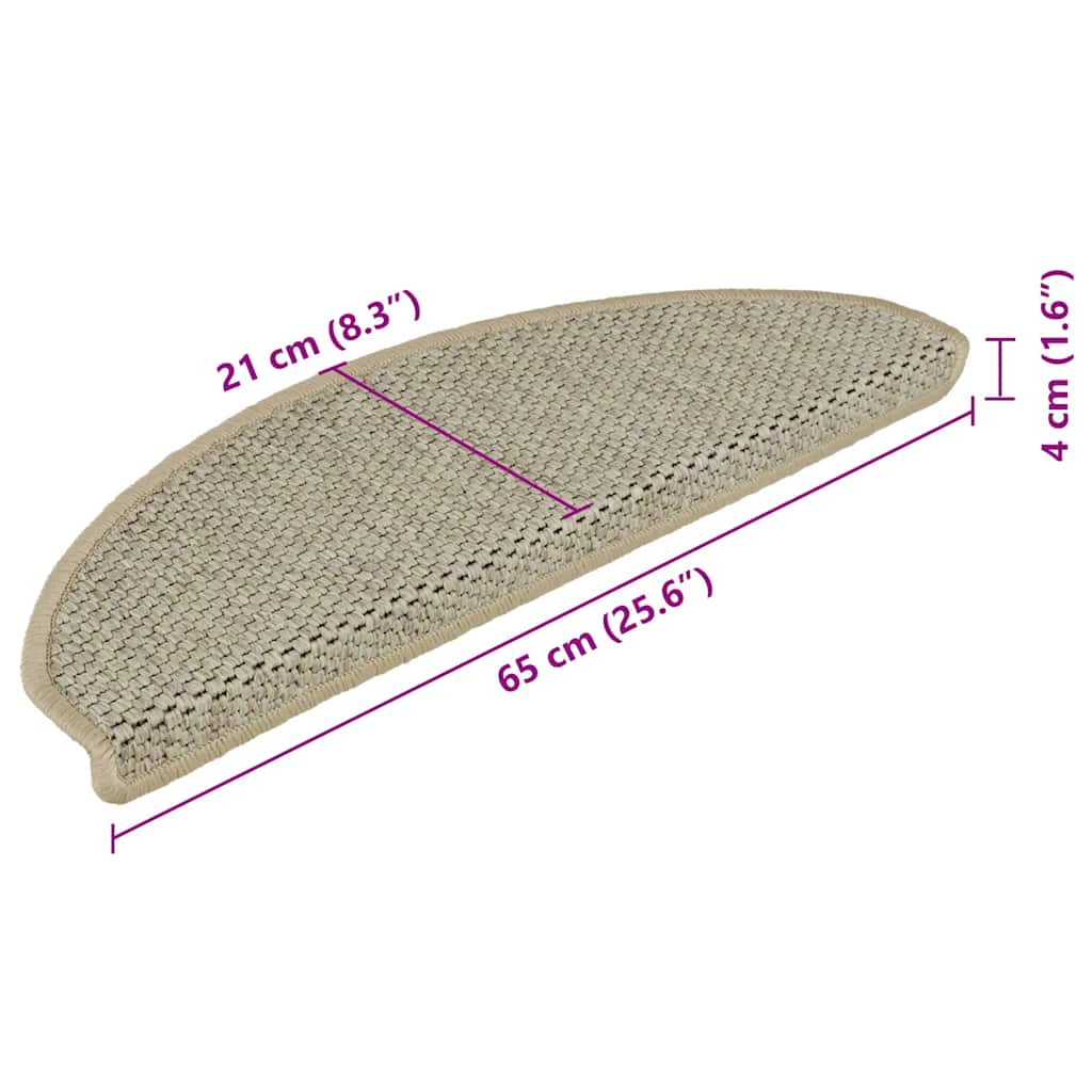 Tappeti Adesivi Scale Aspetto Sisal 15pz 65x21x4cm Verde Chiaro - homemem39