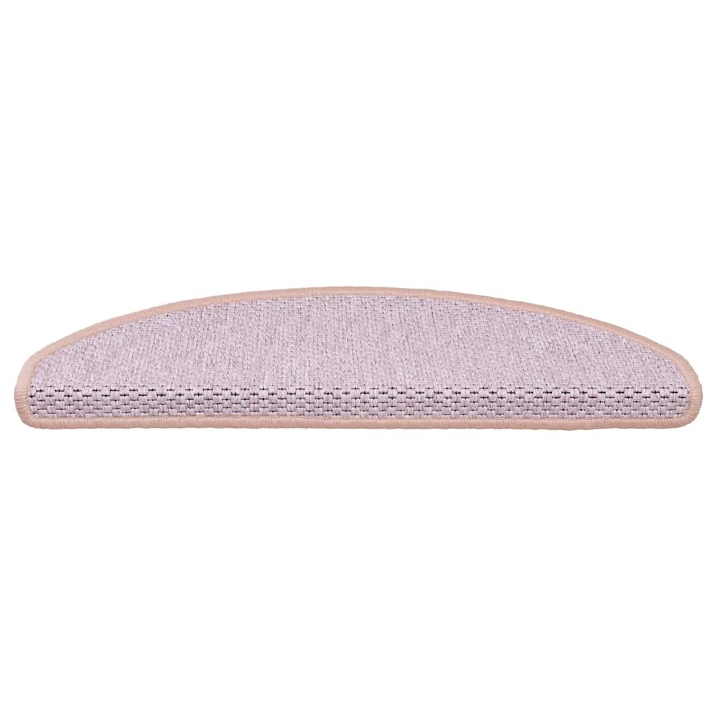 Tappeti Autoadesivi Scale Aspetto Sisal 15pz 65x21x4 cm Rosa - homemem39