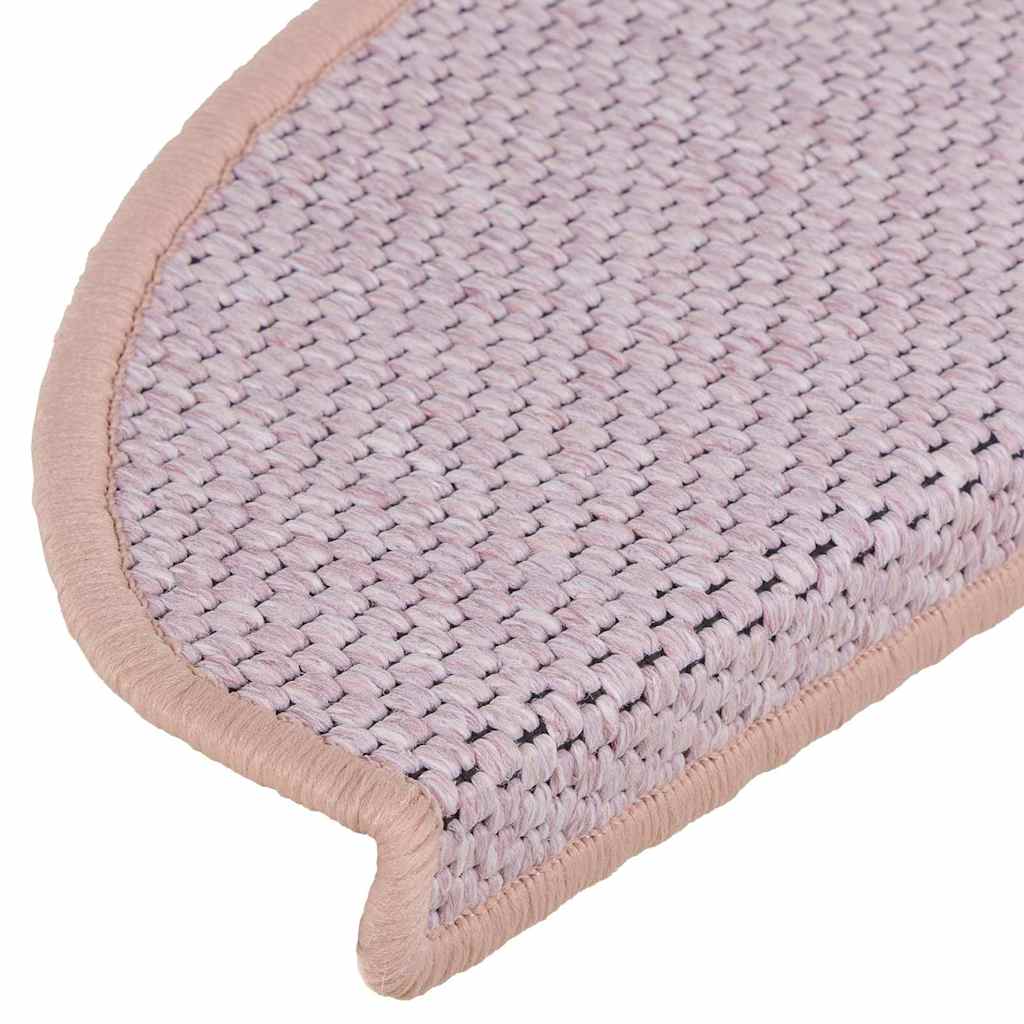 Tappeti Autoadesivi Scale Aspetto Sisal 15pz 65x21x4 cm Rosa - homemem39