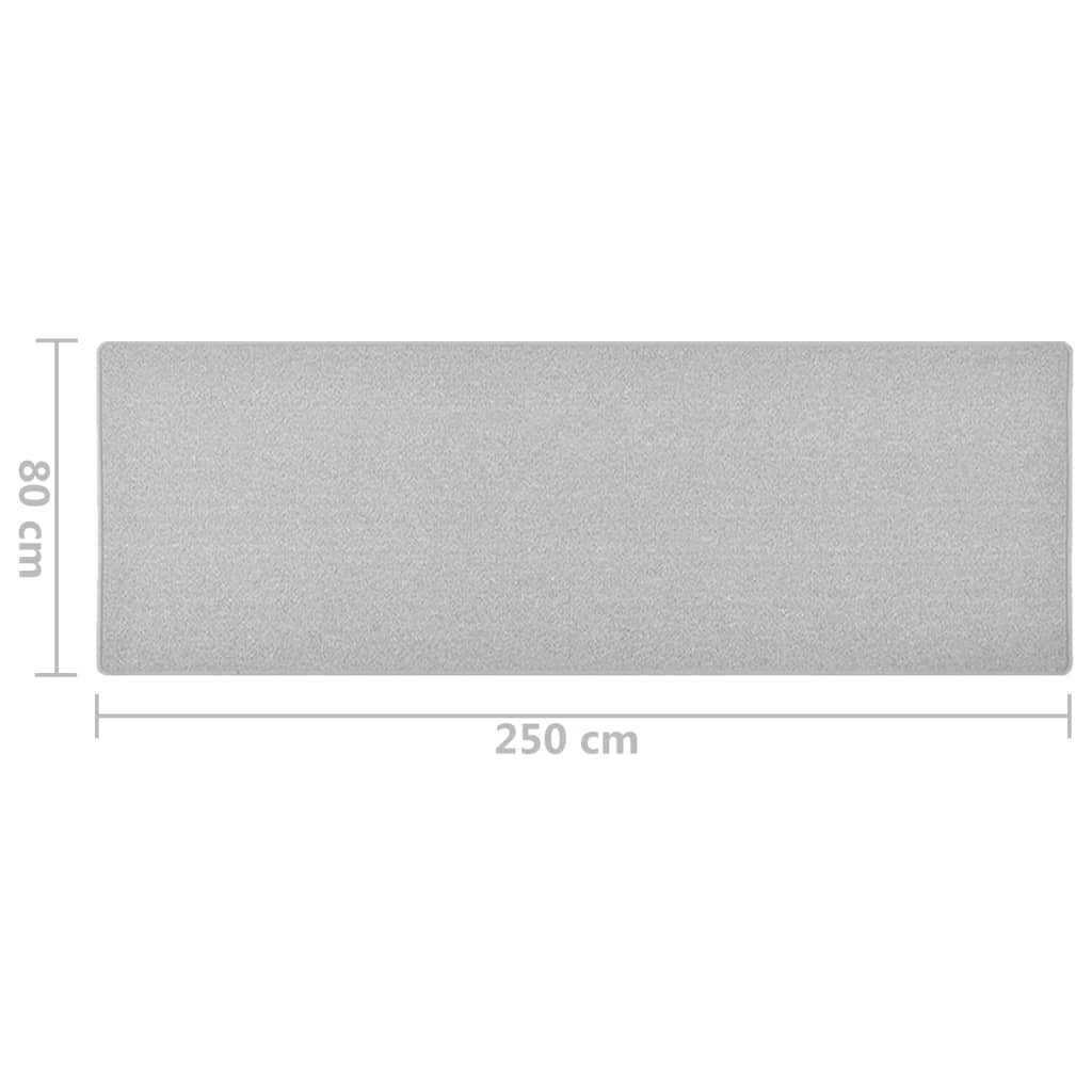 Tappeto Corsia Grigio Chiaro 80x250 cm - homemem39