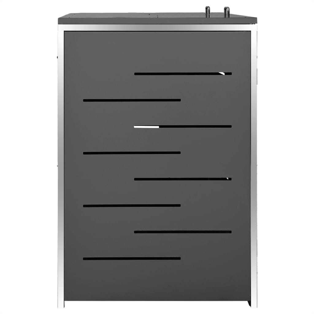 Copri Bidoni Pattumiera Doppia 138x77,5x112,5 cm Acciaio Inox - homemem39