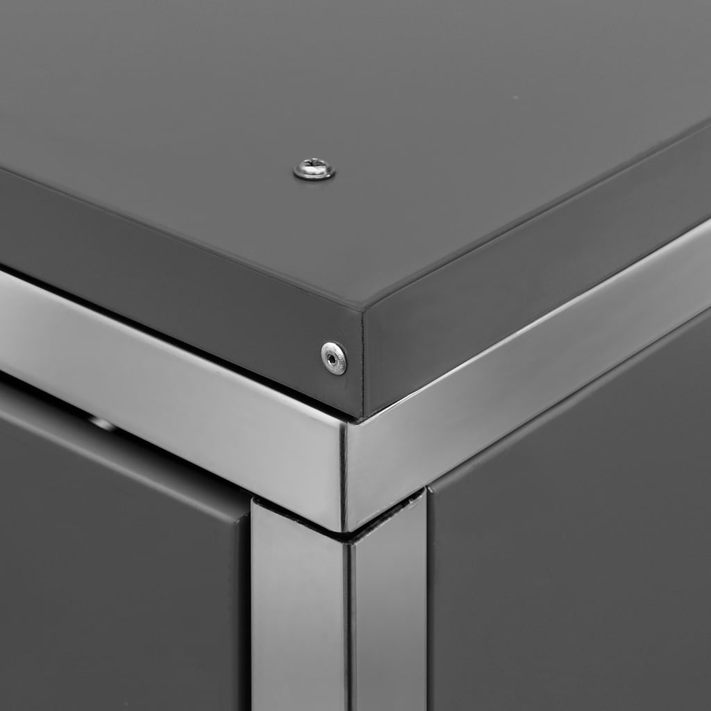 Copri Bidoni Pattume Quadruplo 276,5x77,5x112,5 cm Acciaio Inox - homemem39