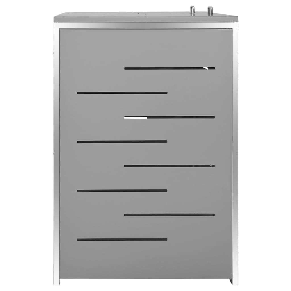 Copri Bidoni Pattumiera Doppia 138x77,5x112,5 cm Acciaio Inox - homemem39
