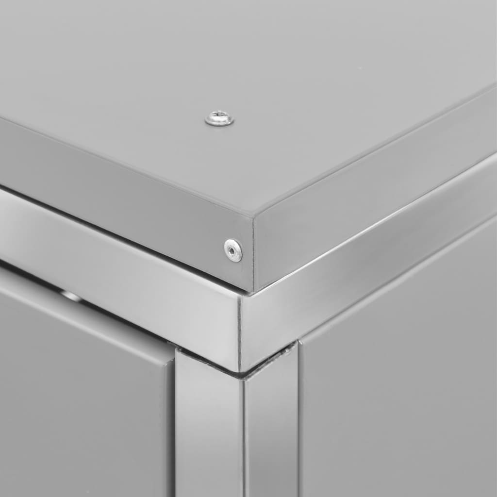 Copri Bidoni Pattumiera Doppia 138x77,5x112,5 cm Acciaio Inox - homemem39