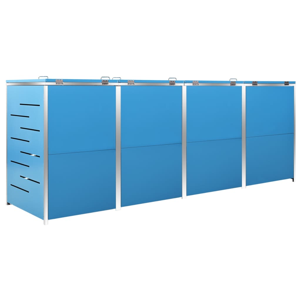 Copri Bidoni Pattume Quadruplo 276,5x77,5x112,5 cm Acciaio Inox - homemem39