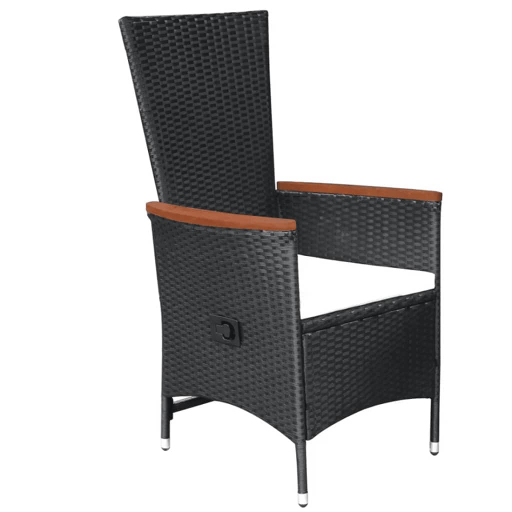 Set Mobili da Pranzo per Giardino 5 pz Nero - homemem39