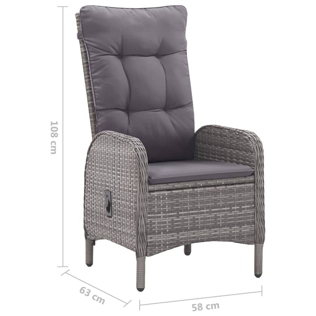 Set Mobili da Pranzo per Giardino 5 pz Grigio - homemem39