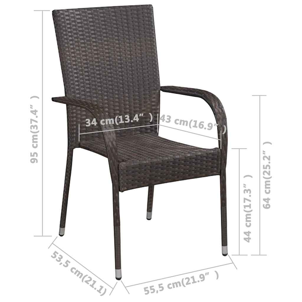 Set da Pranzo da Giardino 9 pz Marrone | homemem39