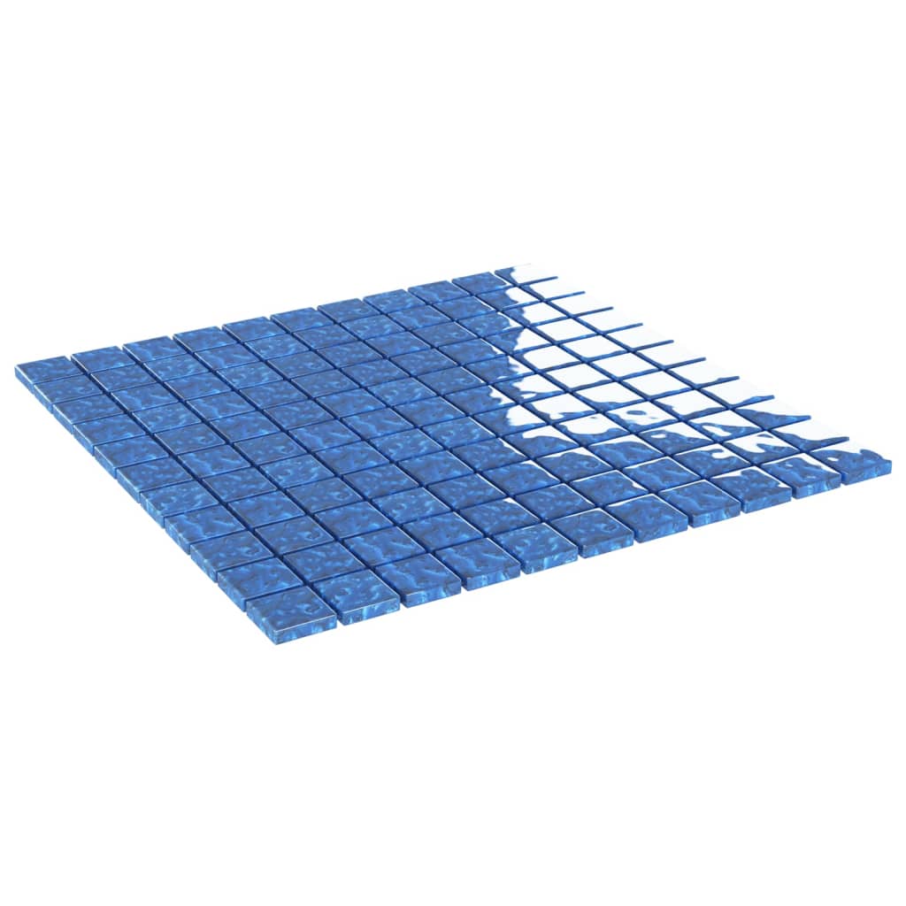 Piastrelle Mosaico 11 pz Blu 30x30 cm in Vetro - homemem39