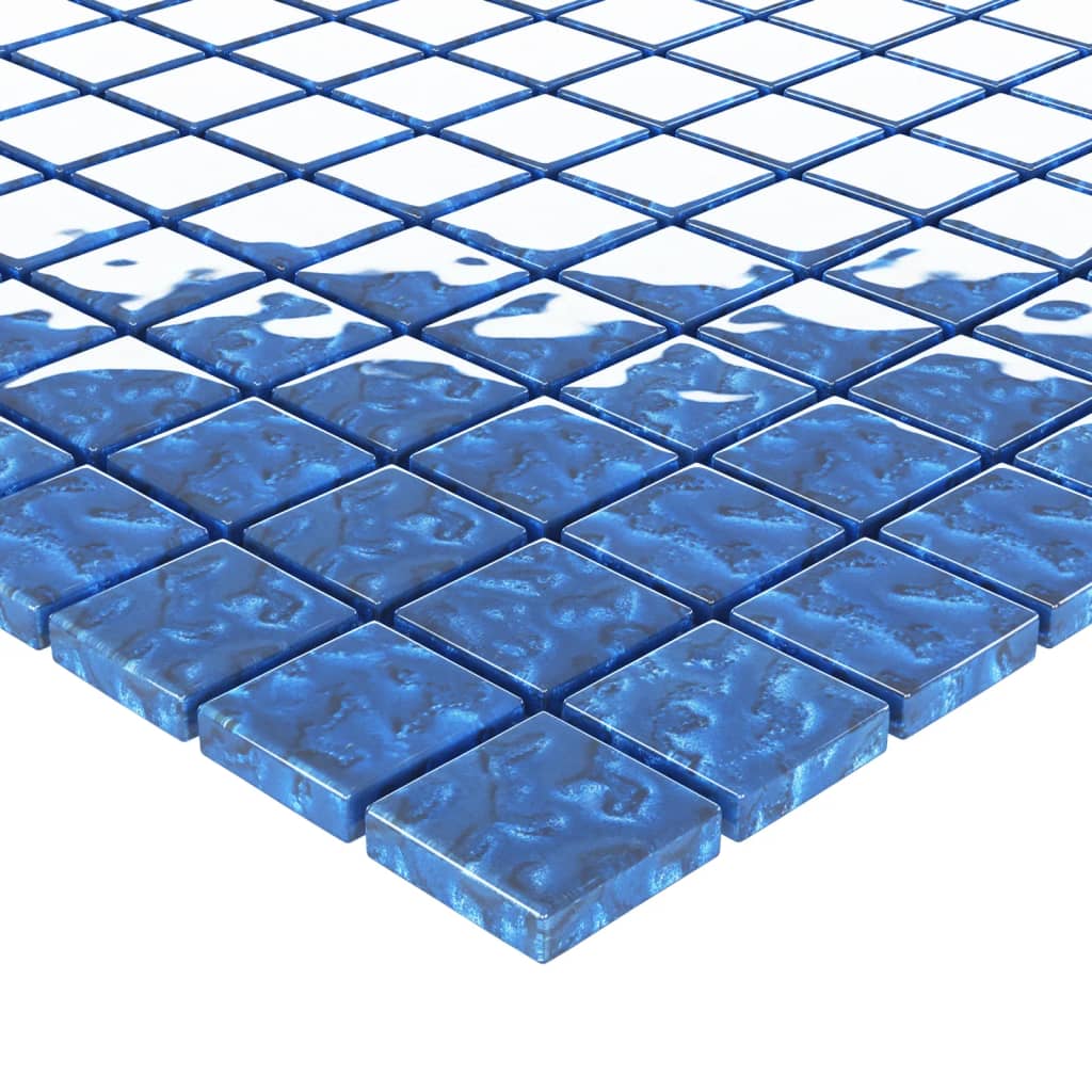 Piastrelle Mosaico 11 pz Blu 30x30 cm in Vetro - homemem39