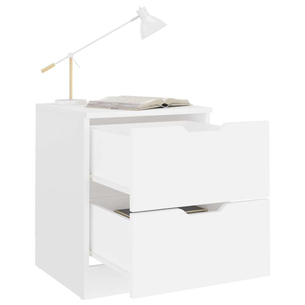 Comodini 2 pz Bianchi 40x40x50 cm in Legno Multistrato - homemem39