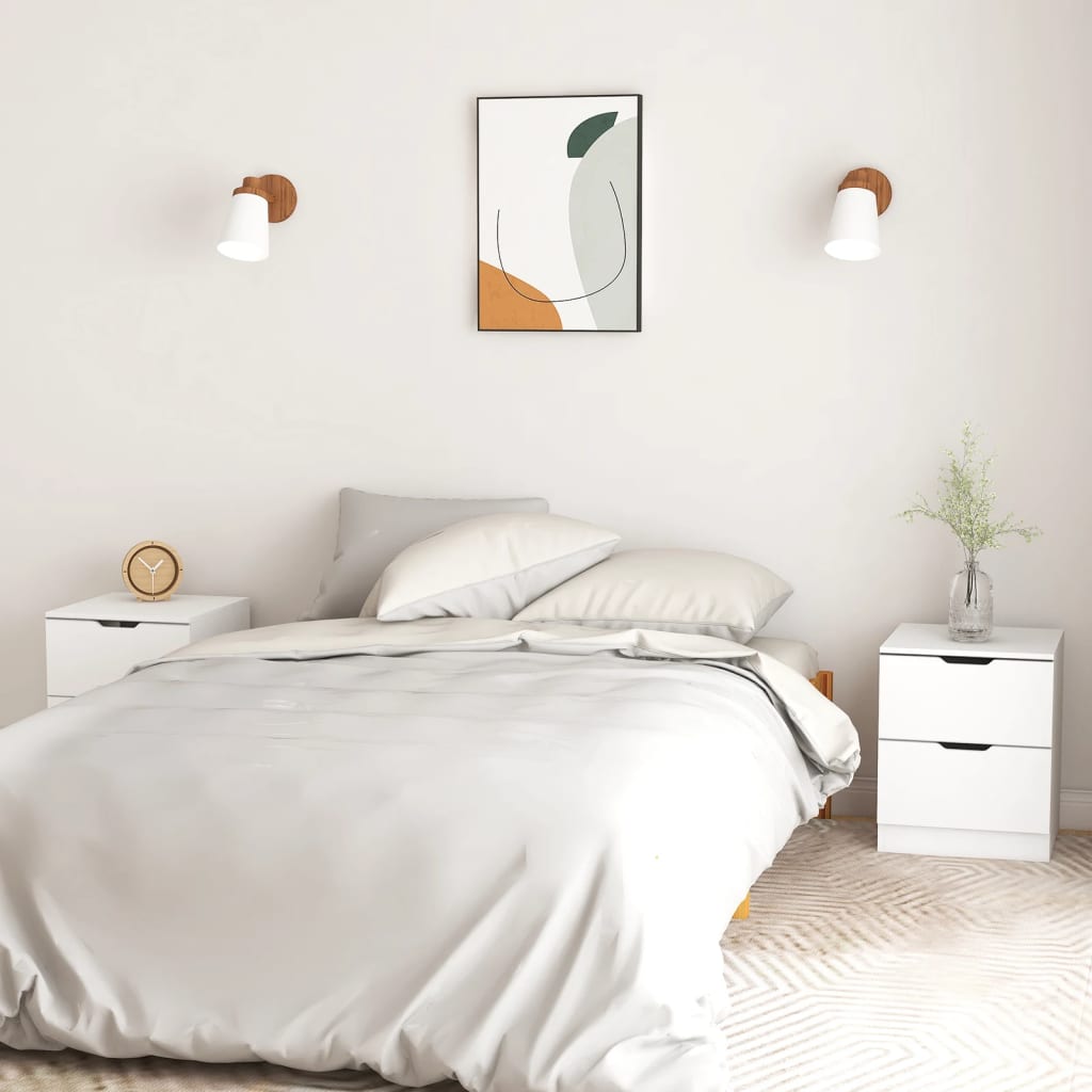 Comodini 2 pz Bianchi 40x40x50 cm in Legno Multistrato - homemem39