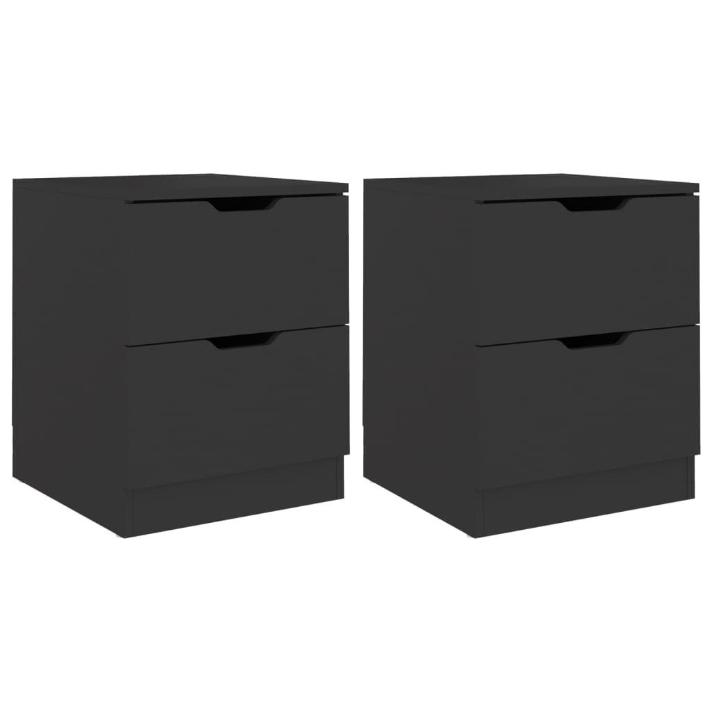 Comodini 2 pz Neri 40x40x50 cm in Legno Multistrato - homemem39