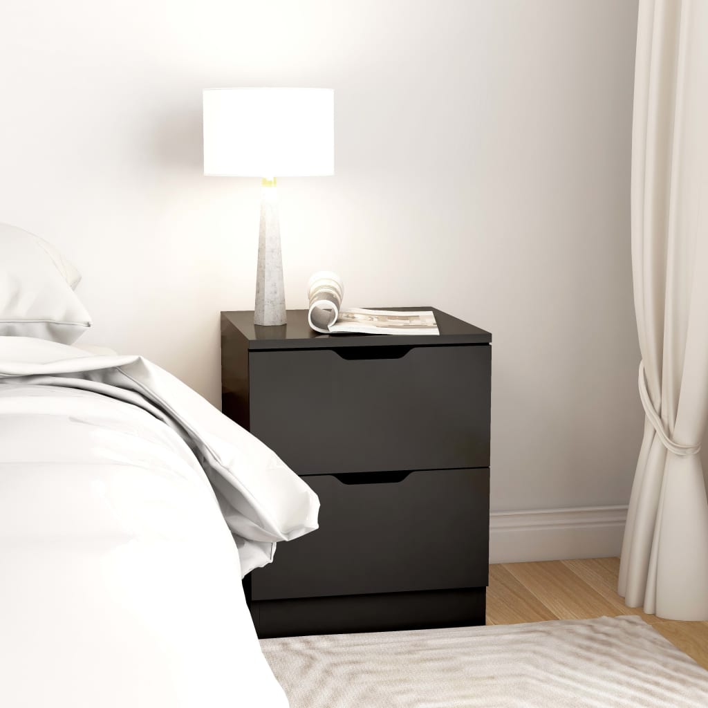 Comodini 2 pz Neri 40x40x50 cm in Legno Multistrato - homemem39
