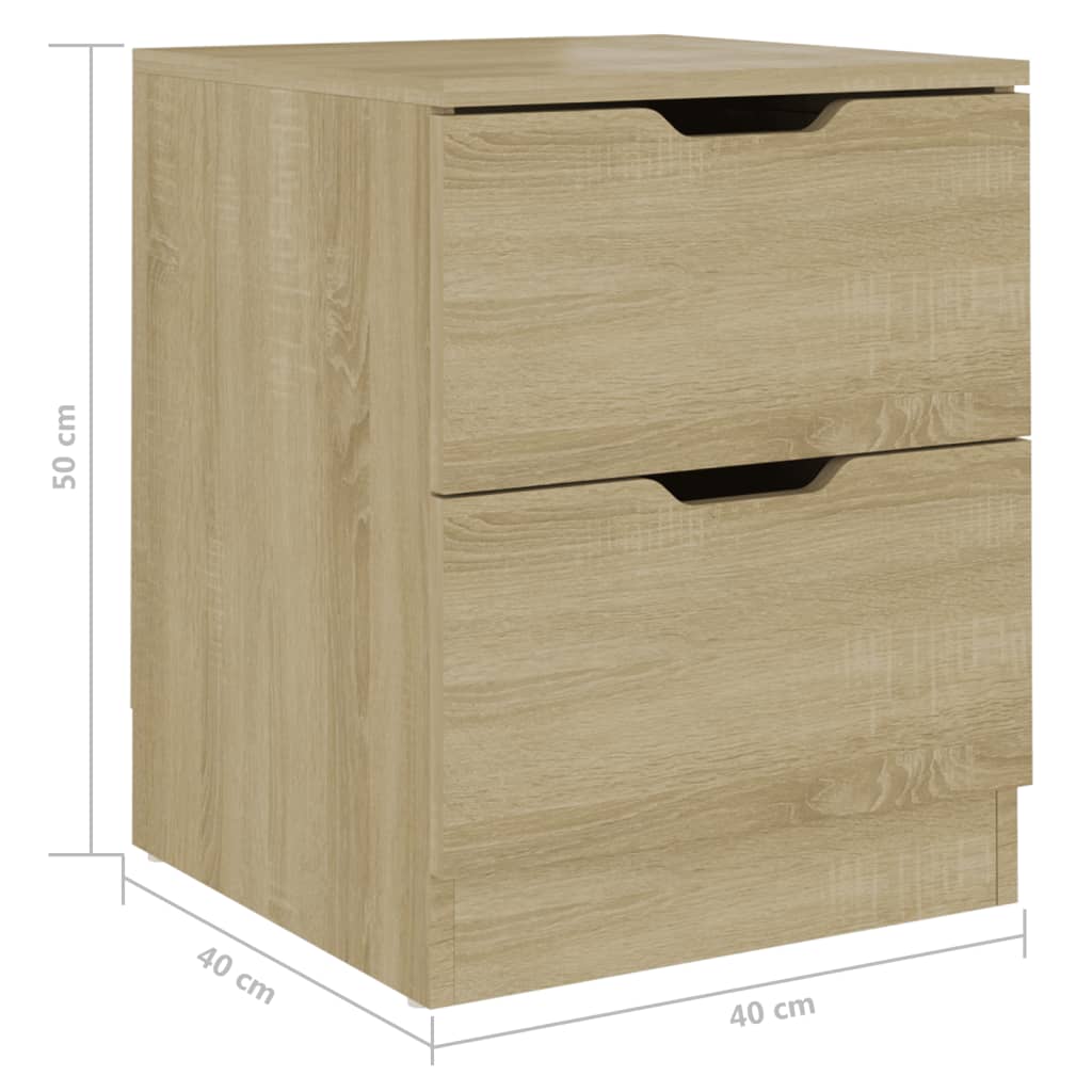 Comodini 2 pz Rovere Sonoma 40x40x50 cm in Legno Multistrato - homemem39