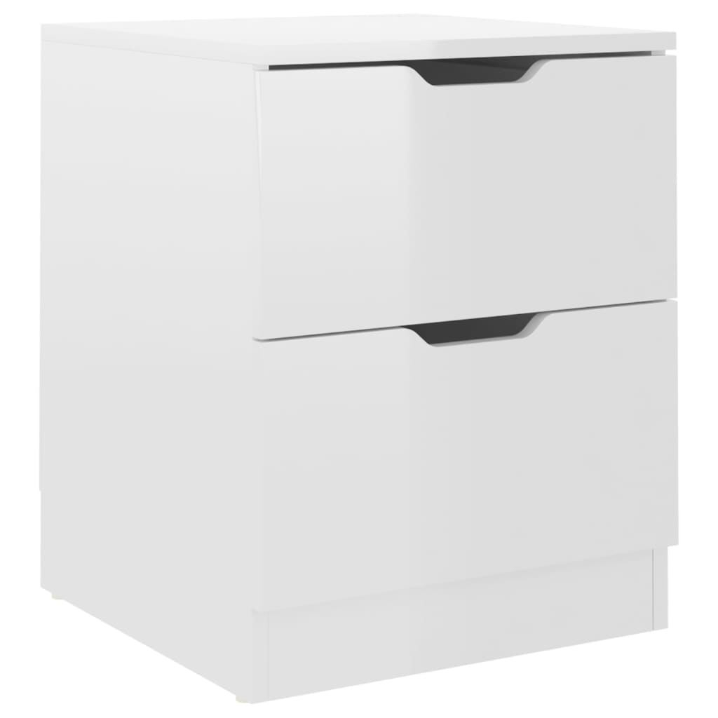 Comodini 2 pz Bianco Lucido 40x40x50 cm in Legno Multistrato - homemem39