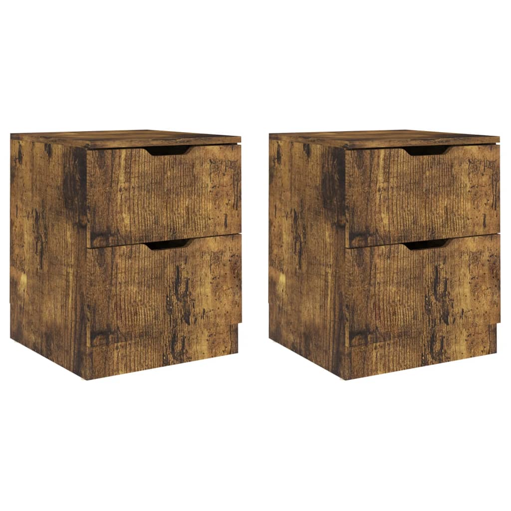 Comodini 2 pz Rovere Fumo 40x40x50 cm in Legno Multistrato - homemem39