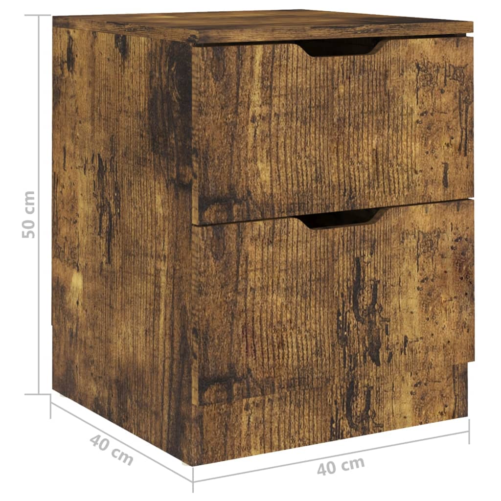 Comodini 2 pz Rovere Fumo 40x40x50 cm in Legno Multistrato - homemem39